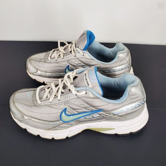 Nike Initiator Shoes Womens Size 8.5 Silver Blue Running Athletic 394053-014 - Picture 10 of 11